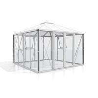 Gewächshaus 317x264,5x321,5 cm Hohlkammerplatten/Glas/Metall - Alufarben, Basics, Glas/Kunststoff (317/264,5/321,5cm)
