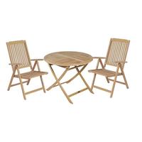 Gartenmöbel Set 3-tlg. Solo Teakholz - Teakfarben, Basics, Holz (66/103/58cm) - Gardenson