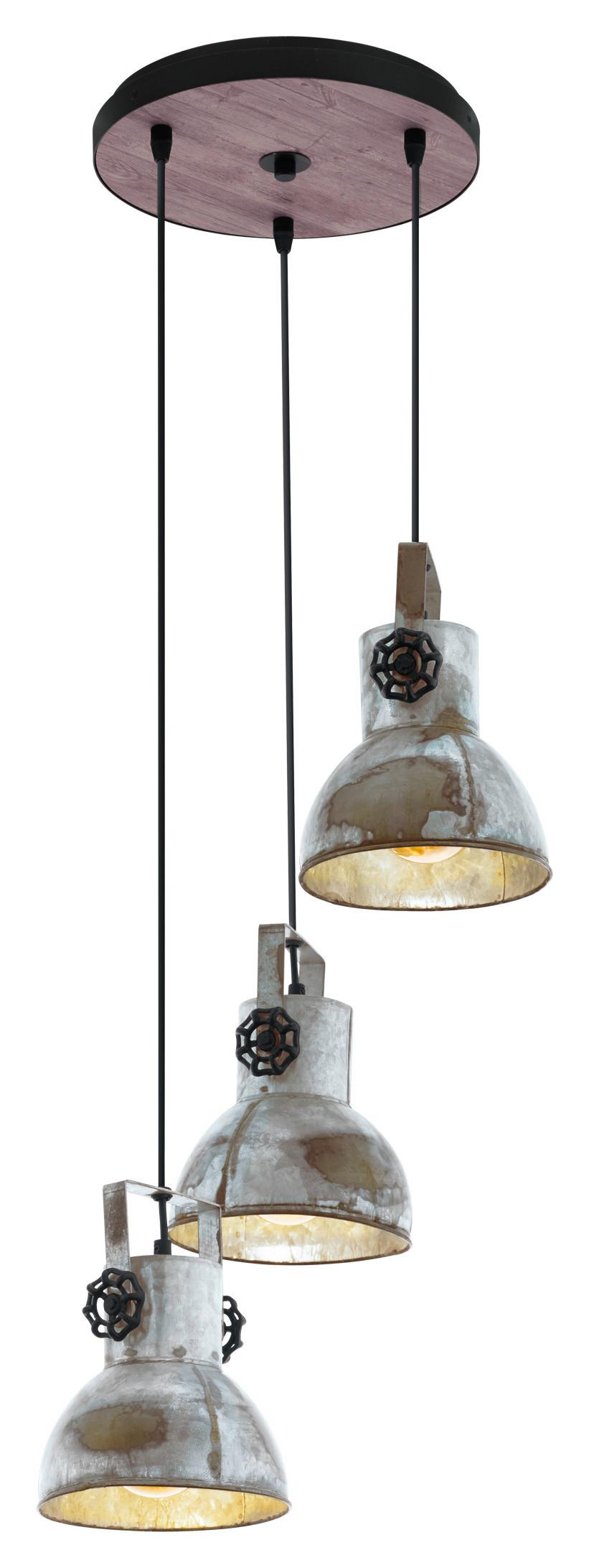 Hängeleuchte *49647* Barnstaple - Zinkfarben/Schwarz, Design, Holz/Metall (27/150cm) - Eglo