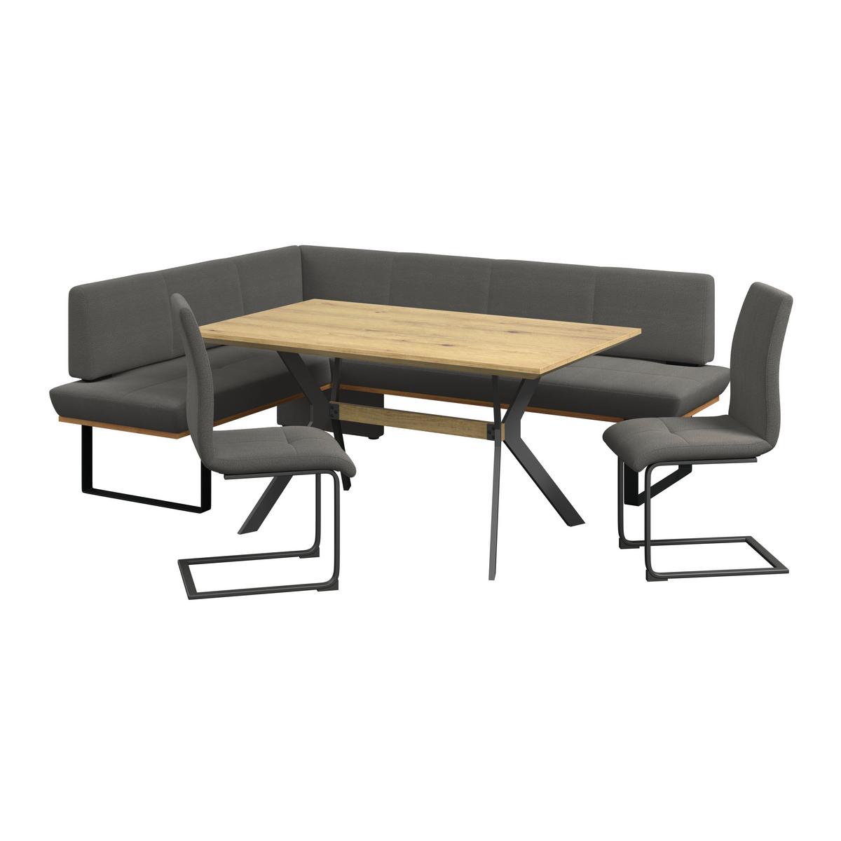 Eckbank Tristan Webstoff schwarz, S:175x245cm - Schwarz, MODERN, Holz/Textil (175/245cm) - James Wood
