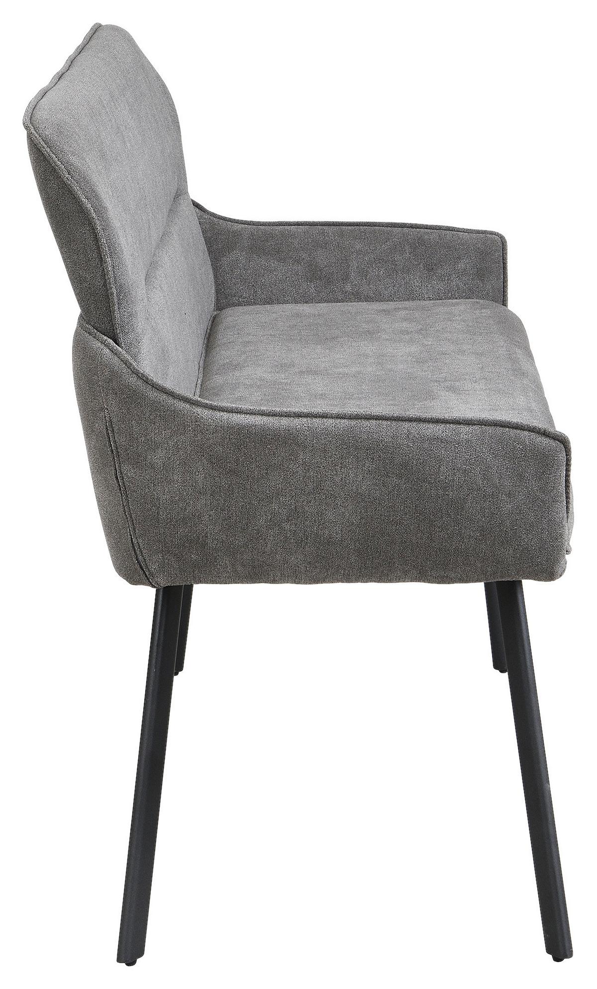 Sitzbank Rico - Dunkelgrau/Schwarz, MODERN, Metall (160/90/62cm) - MID.YOU