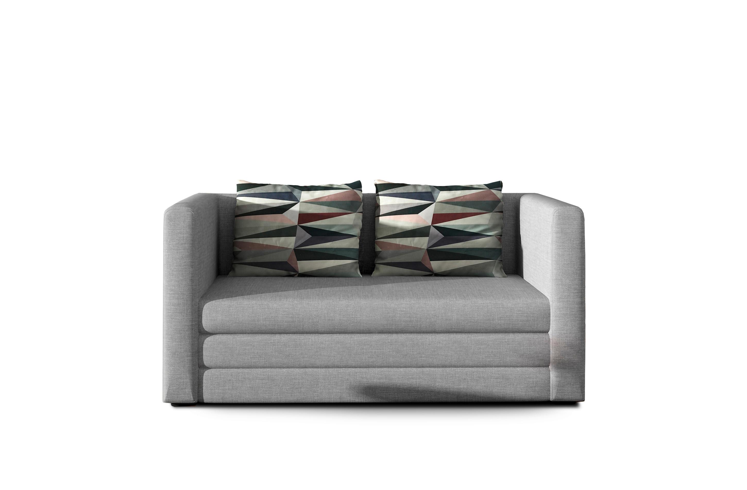Schlafsofa Neva Hellgrau, B: 132 cm - Hellgrau/Schwarz, Design, Textil (132/62/70cm) - MID.YOU