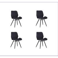 Stuhl-Set Barron Schwarz B: 47 cm - Schwarz, MODERN, Textil/Metall (47/82/55cm) - MID.YOU