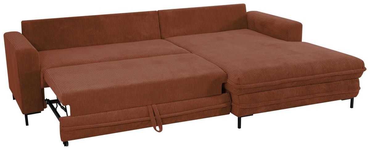 Ecksofa Armilla Rostfarben S: 272x174 Cm - Rostfarben/Hellgrau, Design, Textil (272/174cm) - MID.YOU