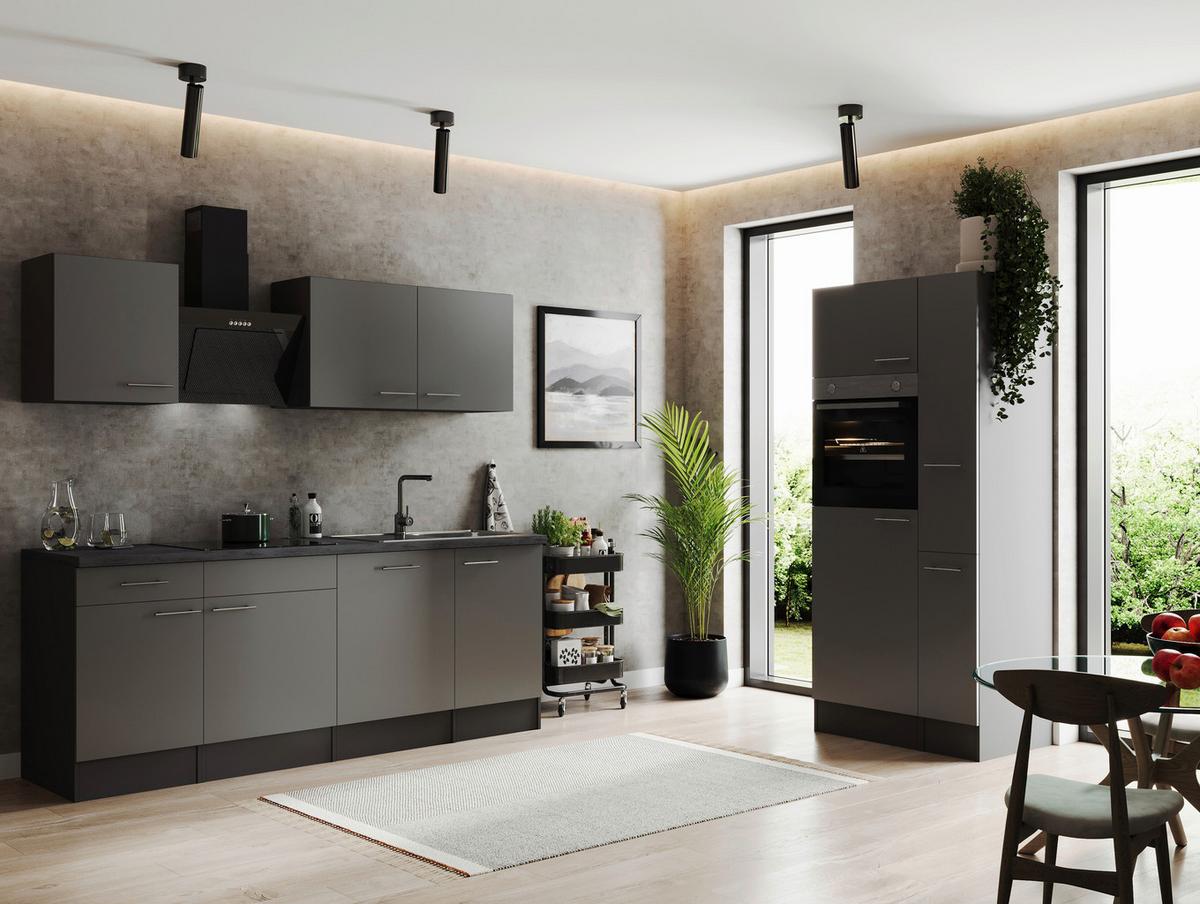 Küchenblock Oliver Grau B: 310 cm - Grau, Design, Holzwerkstoff (310cm) - Respekta