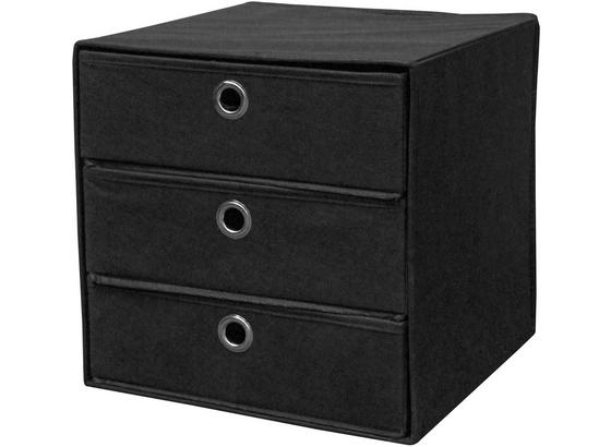 Schubladenbox Lisa - Schwarz, MODERN, Textil/Metall (32/32/32cm) Schubladenbox Lisa - Schwarz, MODERN, Textil/Metall (32/32/32cm)