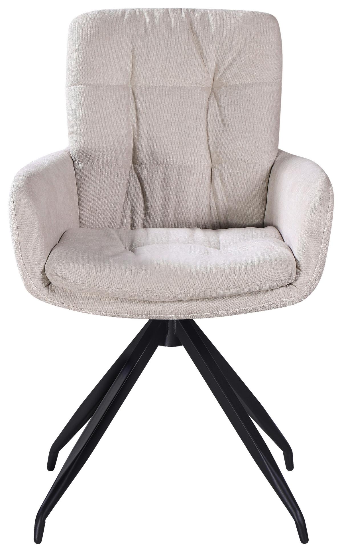 ŽIDLE S PODRUČKAMI NOVA - černá/béžová, Moderní, kov/textil (61/89/67cm) - Premium Living