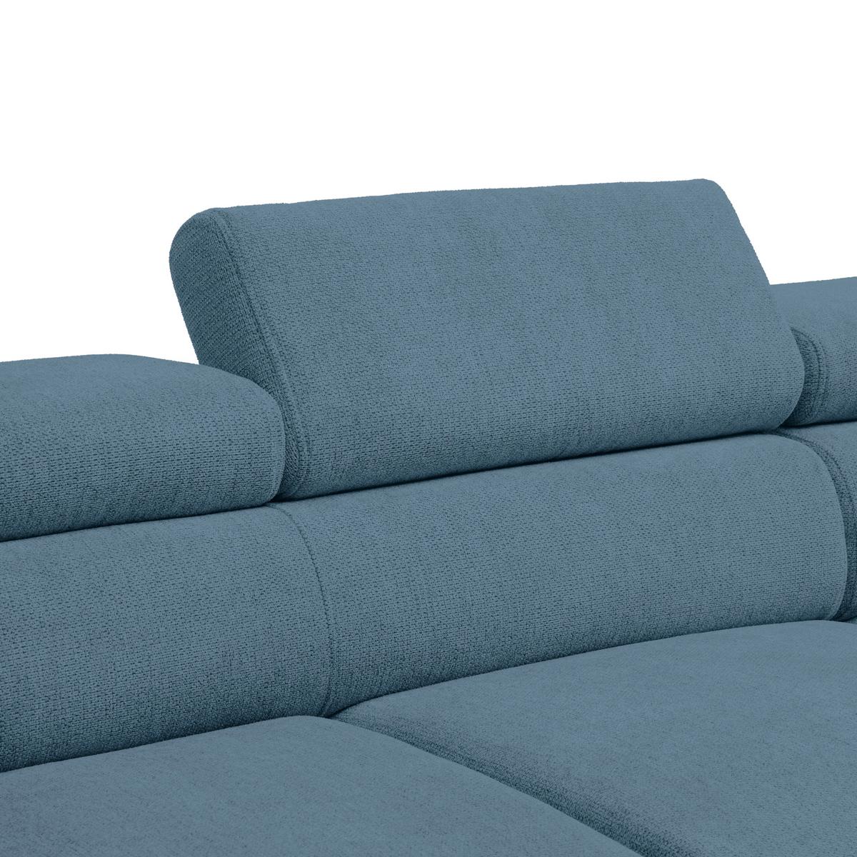 Rohová sedačka RAVEN, pravá, tmavě modrá - černá/tmavě modrá, Moderní, kov/textil (257/198cm) - Mömax