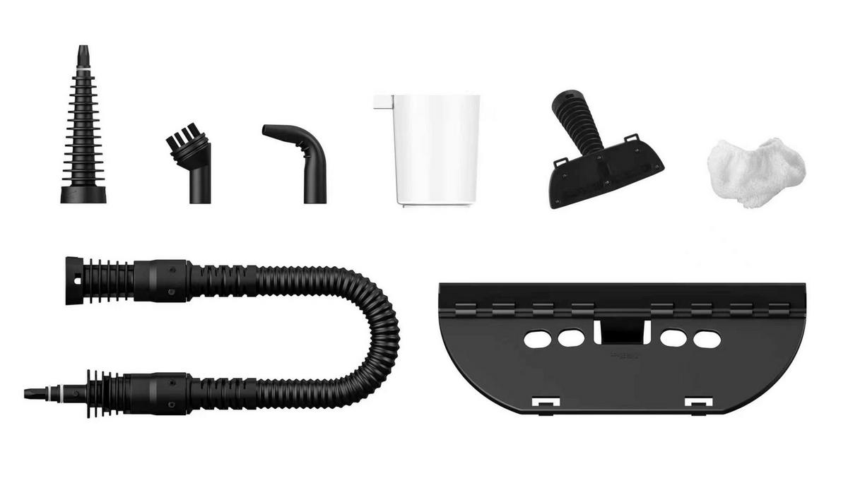DAMPFREINIGER 1350W, 0,4 Liter Tank - Schwarz/Weiß, Basics, Kunststoff/Textil (28,5/9,2/20,5cm) - Bono