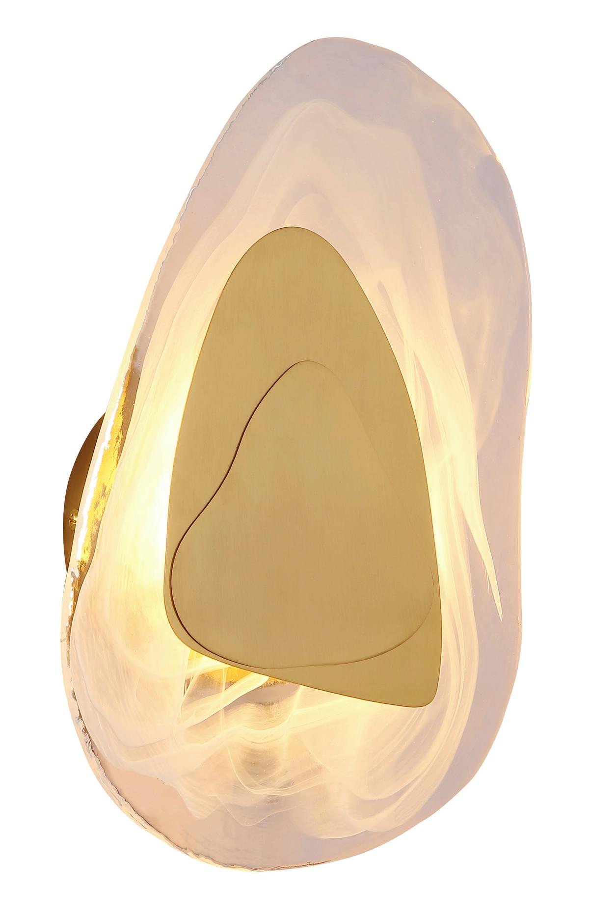 LED-Wandleuchte 78411m Dorsey - Klar/Messingfarben, Design, Glas/Metall (20,3/31,5cm) - Globo