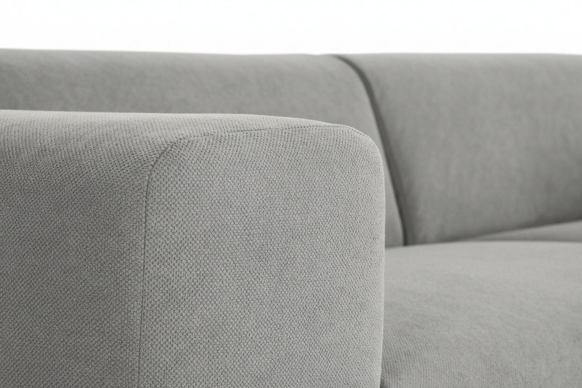 3-Sitzer-Sofa Manne Hellgrau B: 266 cm - Hellgrau/Schwarz, Design, Textil (266/76/116cm) - MID.YOU