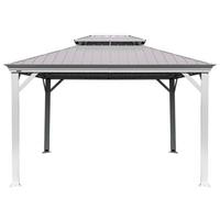 Pavillon Messina 363x298 cm Wetterfest Gartenpavillon - Champagner, Basics, Metall (363/291/298cm)