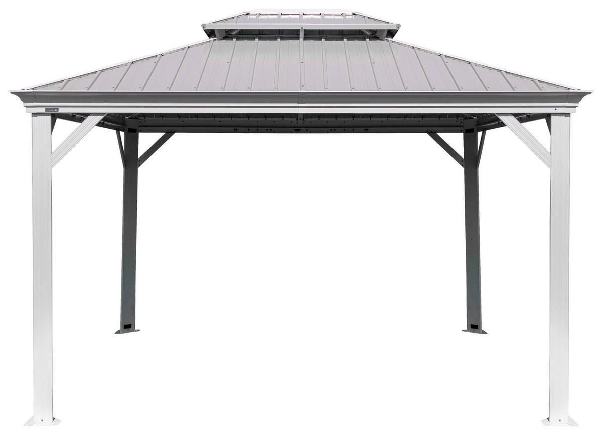 Pavillon Messina 363x298 cm Wetterfest Gartenpavillon - Champagner, Basics, Metall (363/291/298cm)
