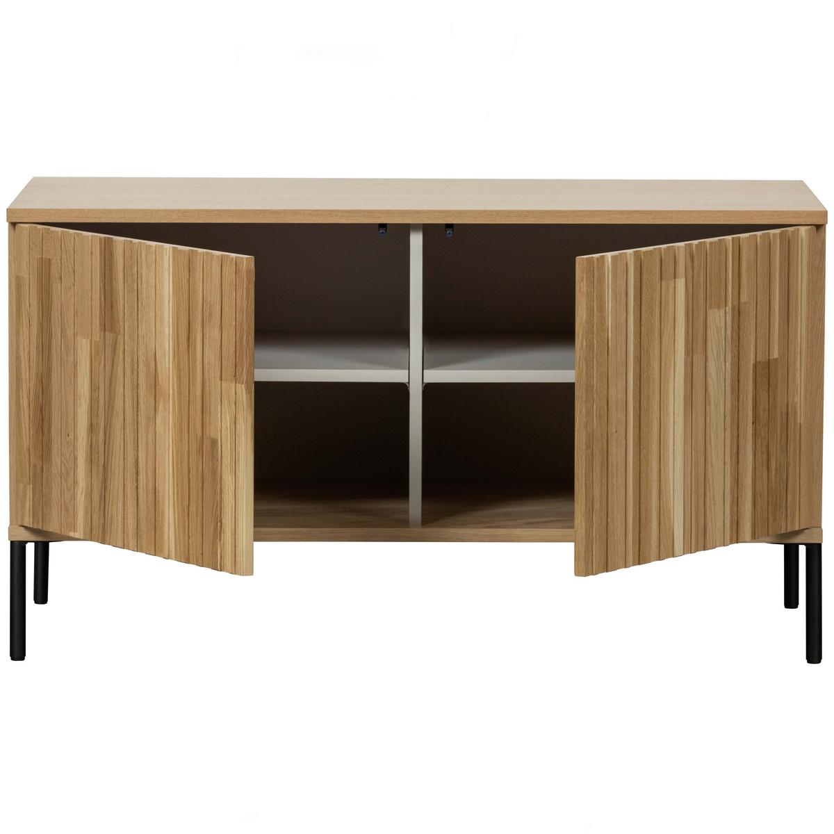 LOWBOARD Gravure Naturfarben B: 100cm - Schwarz/Naturfarben, Design, Holz (100/56/44cm) - Livetastic