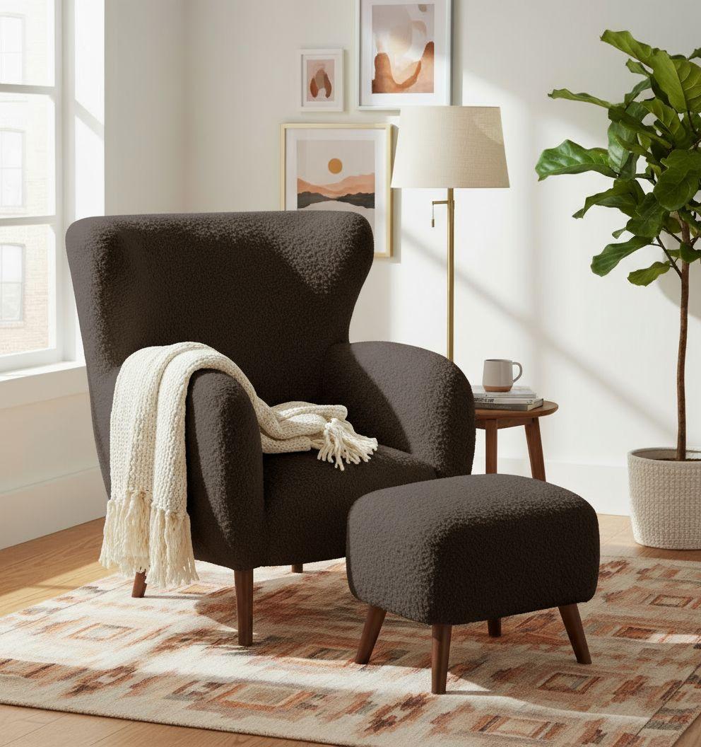 Sesselset Savoy Braun B: 90 cm - Kastanienfarben/Braun, Design, Holz/Textil (90/98/88cm) - Livetastic