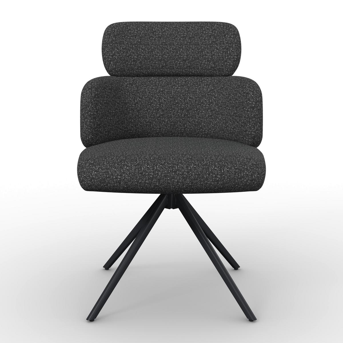 STOLIČKA S PODRÚČKAMI KARO - čierna, Modern, kov/textil (58/88/65cm) - Bessagi Home