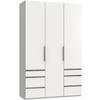 Drehtürenschrank Mit Laden, B: 150 Cm, Level 36a, Weiß - Weiß, MODERN, Holzwerkstoff (150/236/58cm) - MID.YOU