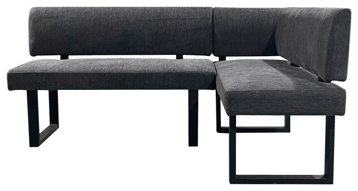 Eckbank Vancouver Grau, Schwarz 181x125 cm - Anthrazit/Schwarz, Design, Textil/Metall (181,5/125cm) - MID.YOU