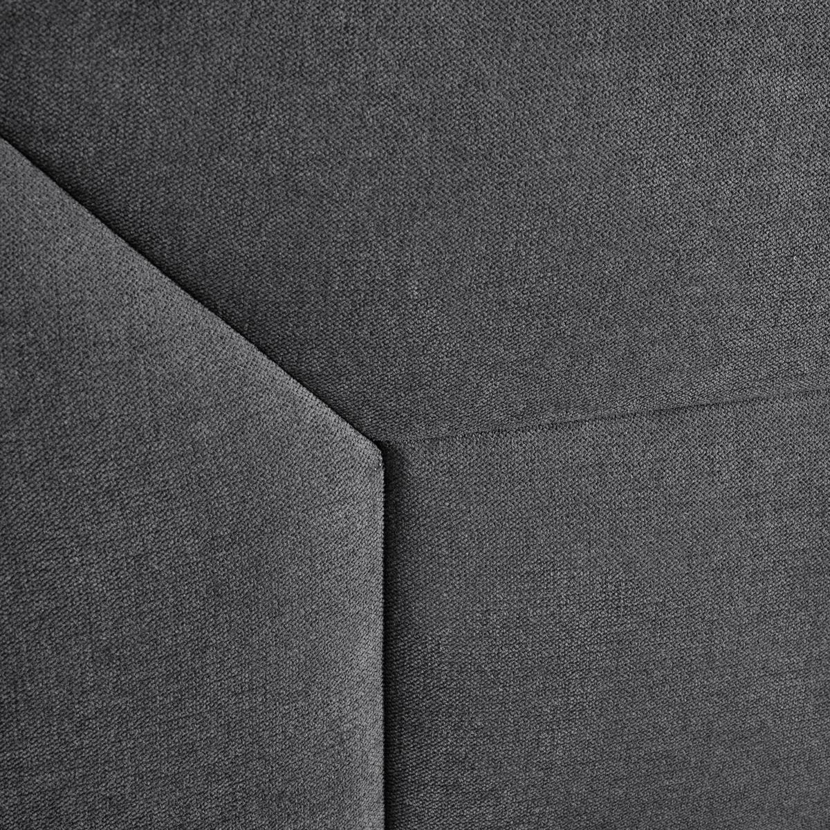 Postel Boxspring s topperem Maja, 180x200 - šedá/černá, Moderní, dřevo/textil (180/200cm) - Bessagi Home
