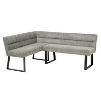 Eckbank Kea Grau, S. 150x190cm - Schwarz/Grau, KONVENTIONELL, Textil/Metall (150/190cm) - MID.YOU