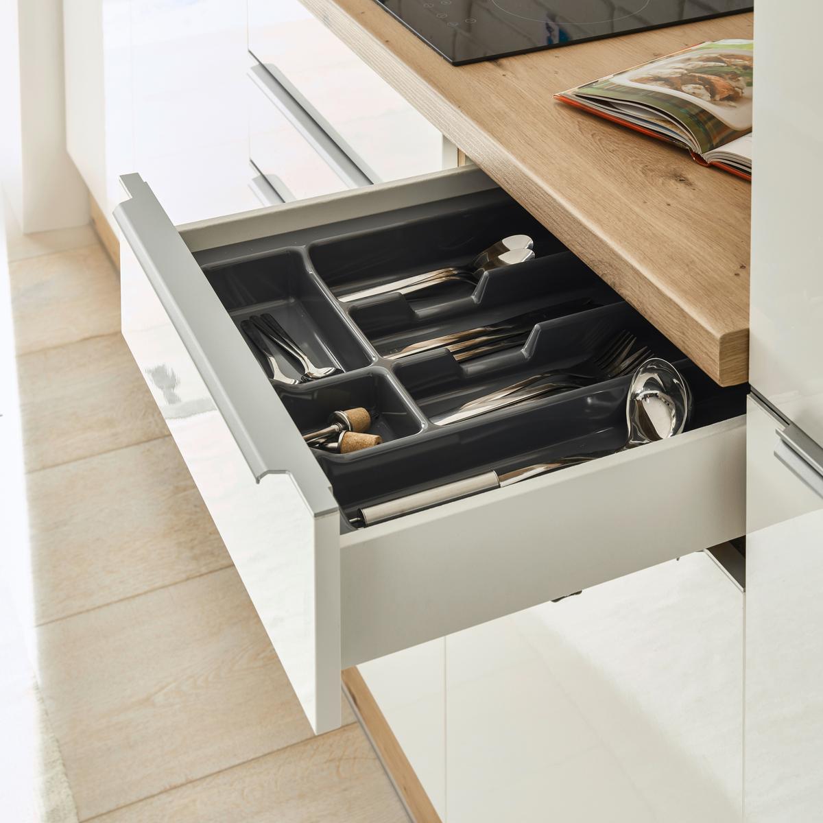 Küchenzeile Bema mit Geräten B: 370 cm Weiß, Modern - Weiß Hochglanz/Weiß, LIFESTYLE, Holzwerkstoff (370cm) - Respekta