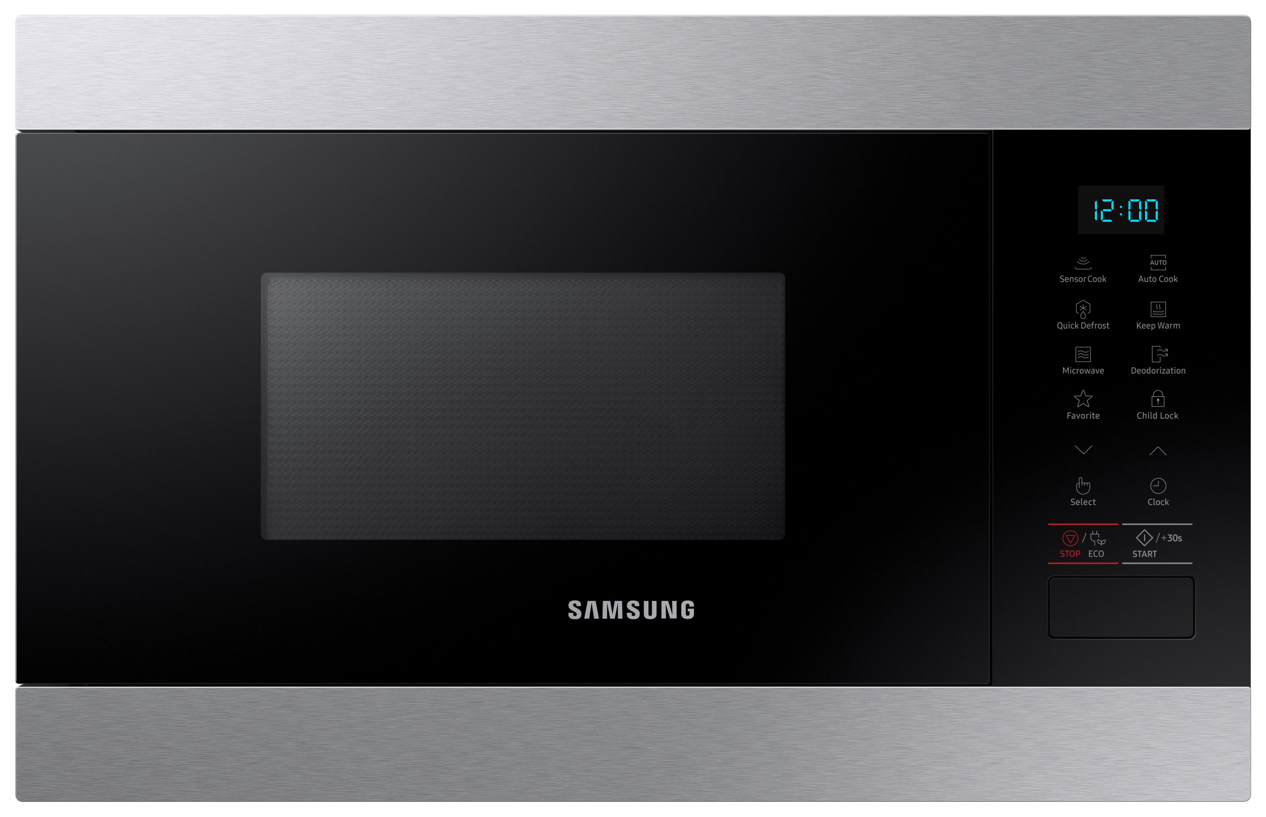 Einbau-mikrowelle Ms22m8074at/ Eg 850 W, B: 59,5 Cm 6 Stufen - Edelstahlfarben/Schwarz, Basics, Glas/Keramik (59,5/38/32cm) - Samsung