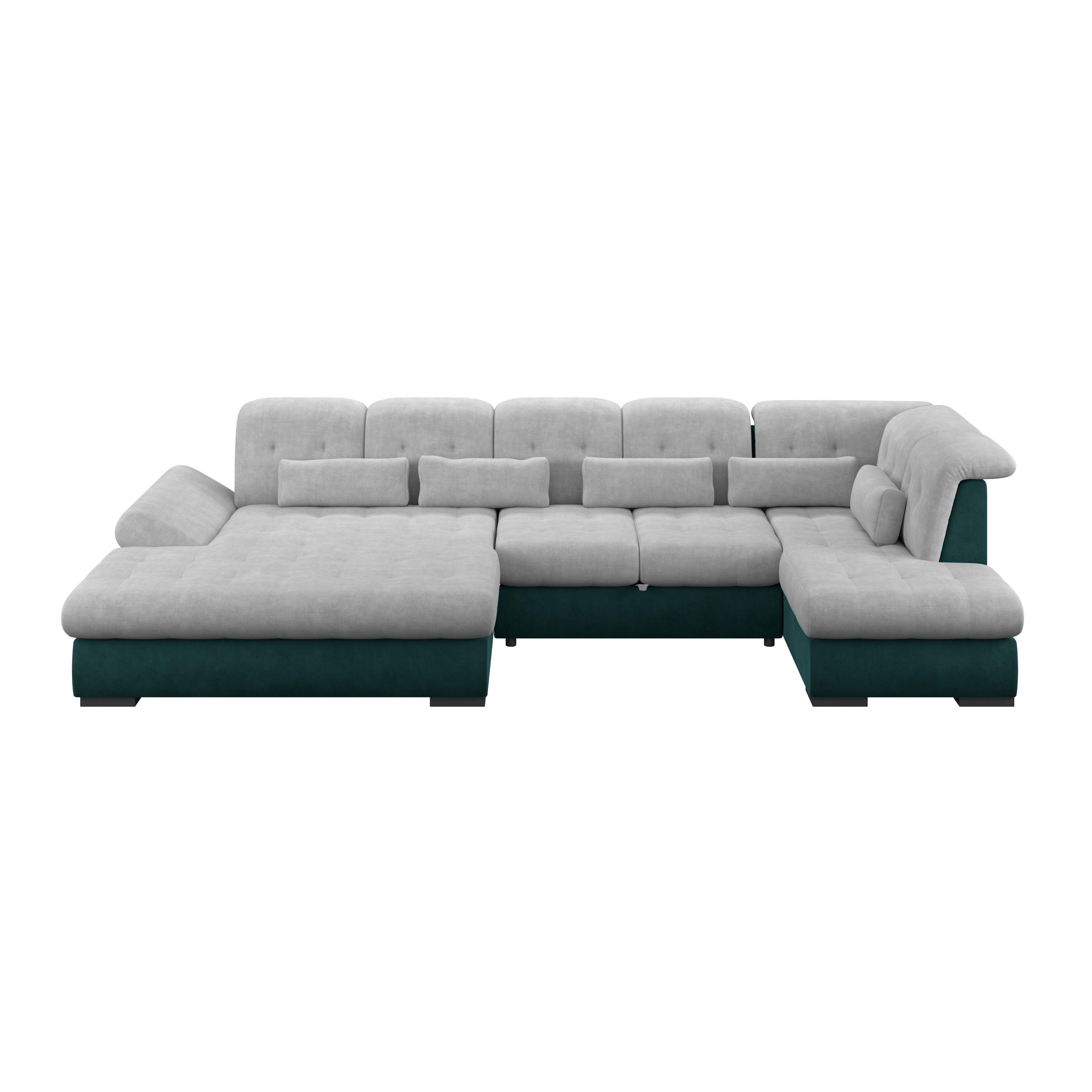 Wohnlandschaft Madera Silberfarben S: 358x212 cm