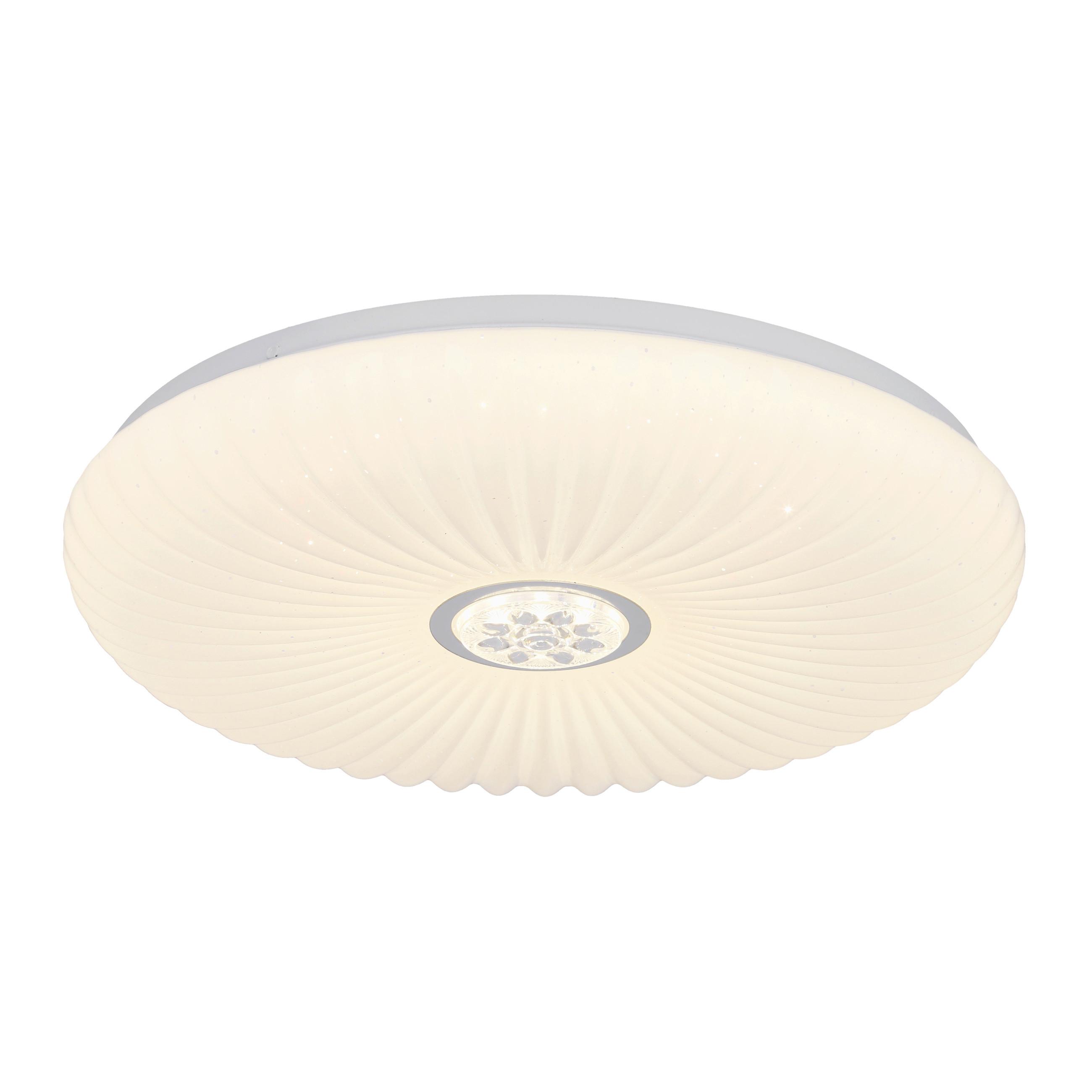 Led-deckenleuchte 13-34274 Perola - Weiß, KONVENTIONELL, Kunststoff/Metall (38/38/7cm)