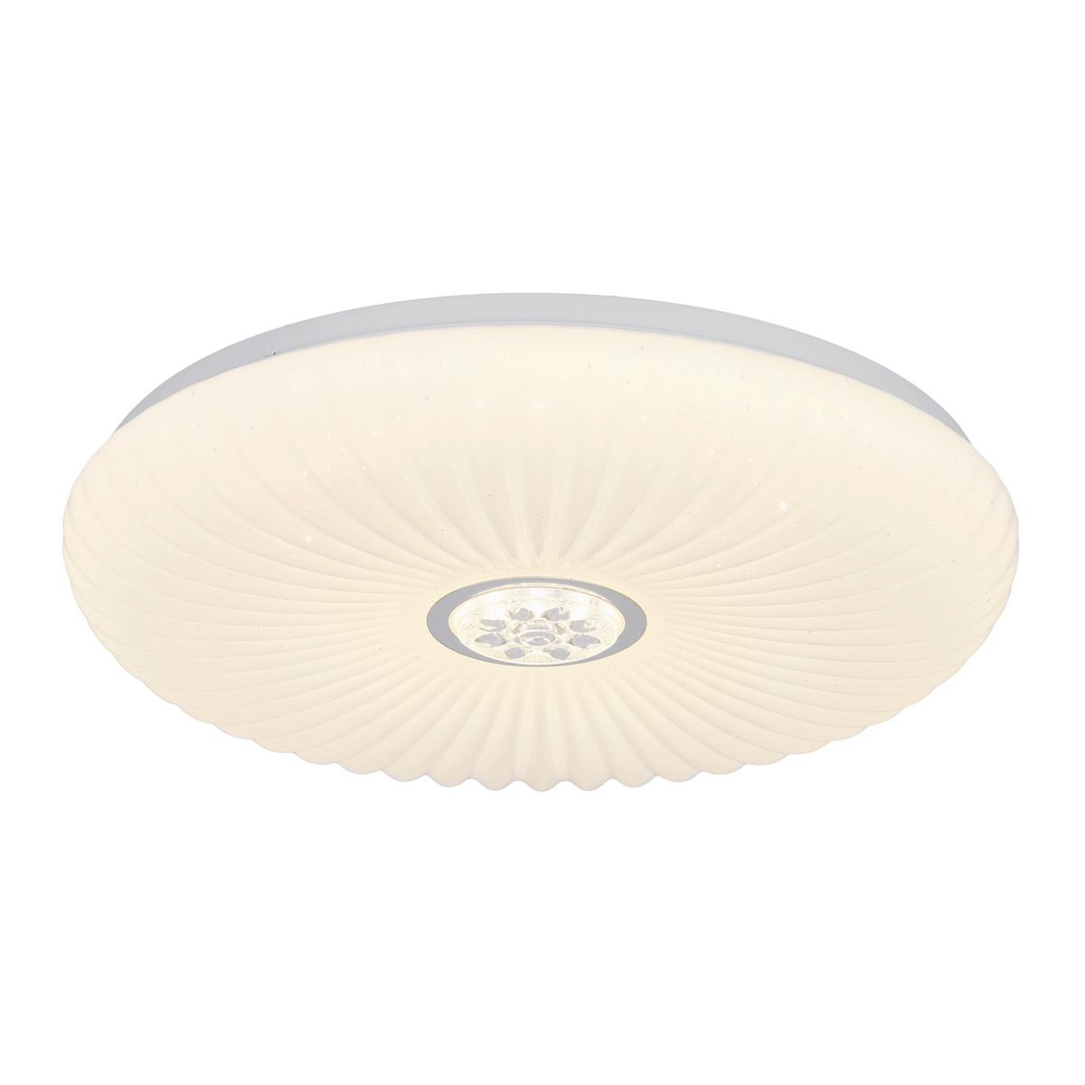 Led-deckenleuchte 13-34274 Perola - Weiß, KONVENTIONELL, Kunststoff/Metall (38/38/7cm)