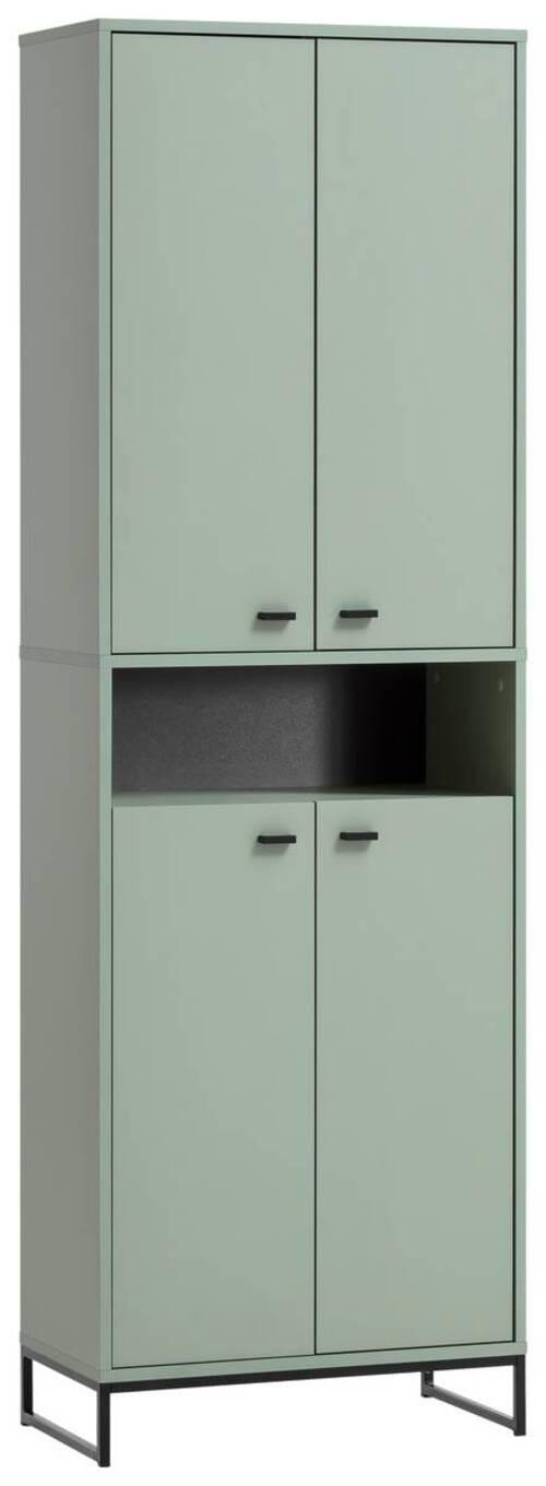 Schuhschrank Janne Schuhschrank 600 Nische - Schwarz/Grün, LIFESTYLE, Holzwerkstoff (60,2/185,5/33,1cm) - MID.YOU