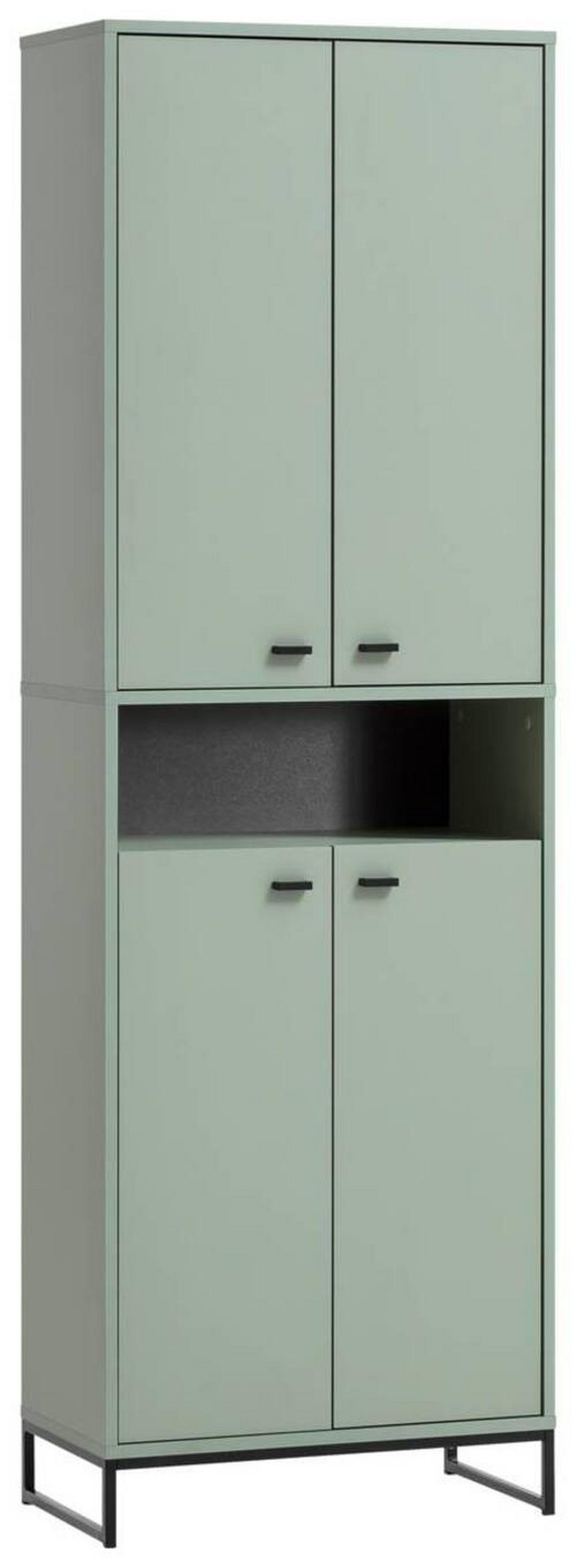 Schuhschrank Janne Schuhschrank 600 Nische - Schwarz/Grün, LIFESTYLE, Holzwerkstoff (60,2/185,5/33,1cm) - MID.YOU