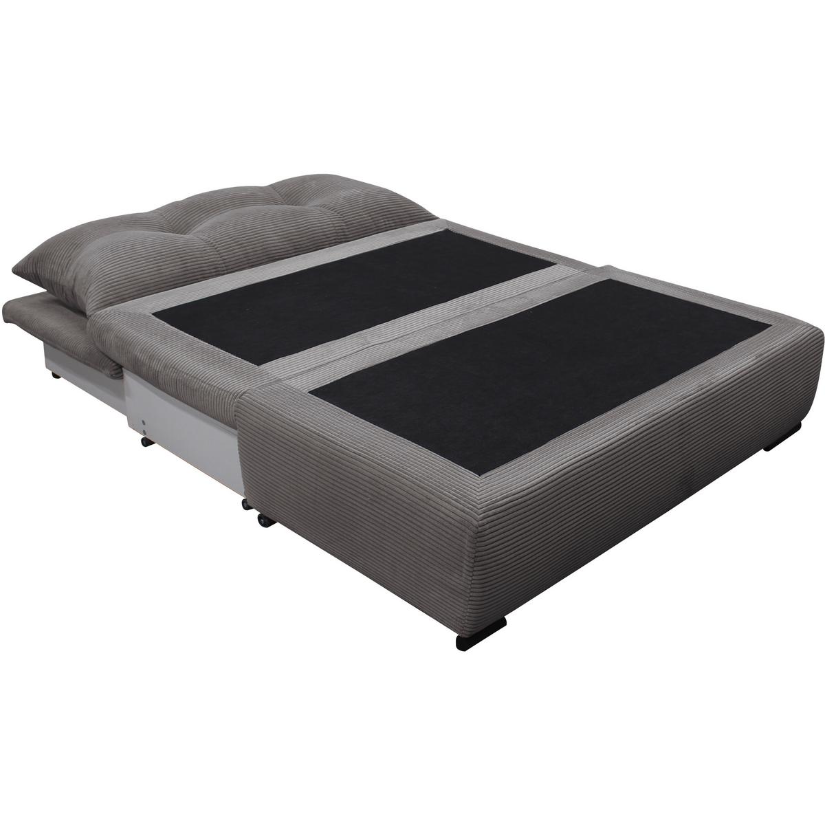 Schlafsofa mit Bettkasten Yellow B: 154 cm Cord Grau - Schwarz/Grau, Design, Textil (154/93/85cm) - MID.YOU