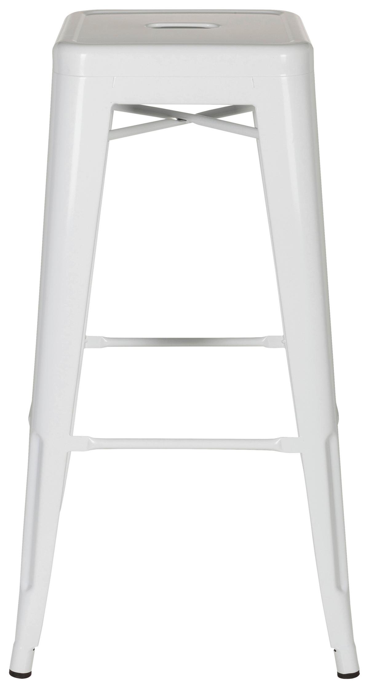 Barhocker Vantaggio High stapelbar Weiß bis 150 kg - Weiß, Basics, Metall (44/77/44cm) - MID.YOU