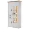 Vitrine Madrid B: 106 cm Eichefarben/Pinienfarben - Eichefarben/Schwarz, Design, Glas/Holzwerkstoff (106/205/40cm) - MID.YOU