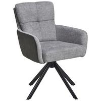 Armlehnenstuhl Janet Grau Gepolstert - Schwarz/Grau, LIFESTYLE, Holz/Textil (60/88/67cm) - MID.YOU