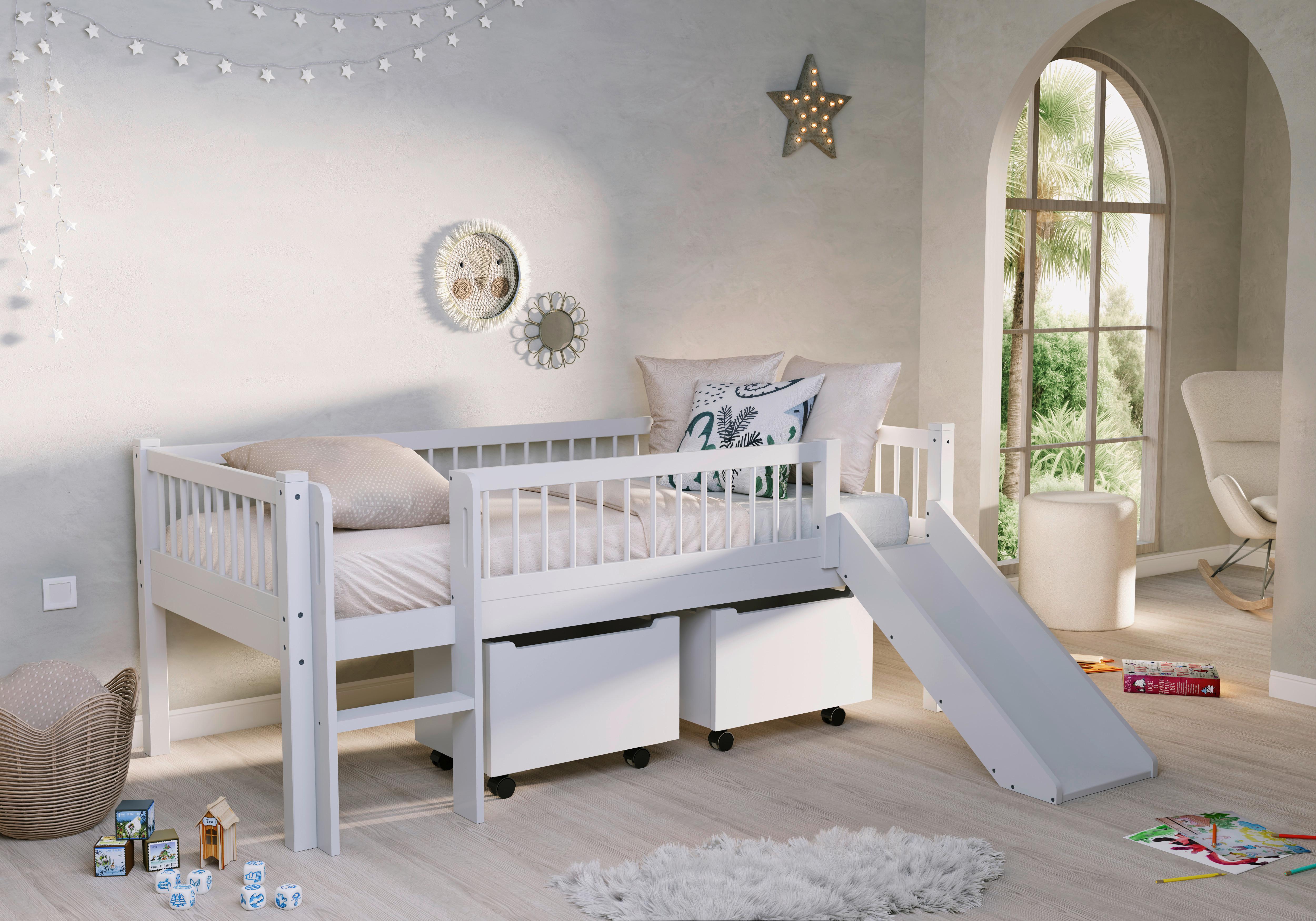 SPIELBETT Forrest Weiß 90x200cm - Weiß/Naturfarben, MODERN, Holz (90/200cm) - Vipack