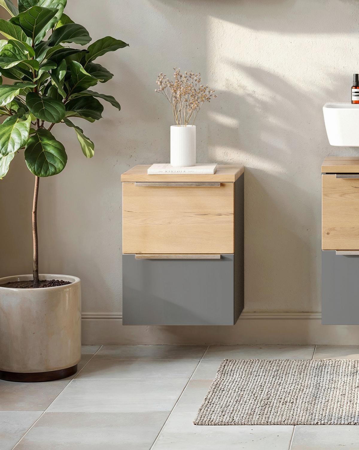 UNTERSCHRANK Verona Grau/Wildeiche B: 40cm - Wildeiche/Grau, Trend, Holzwerkstoff (40/54/35cm) - Held