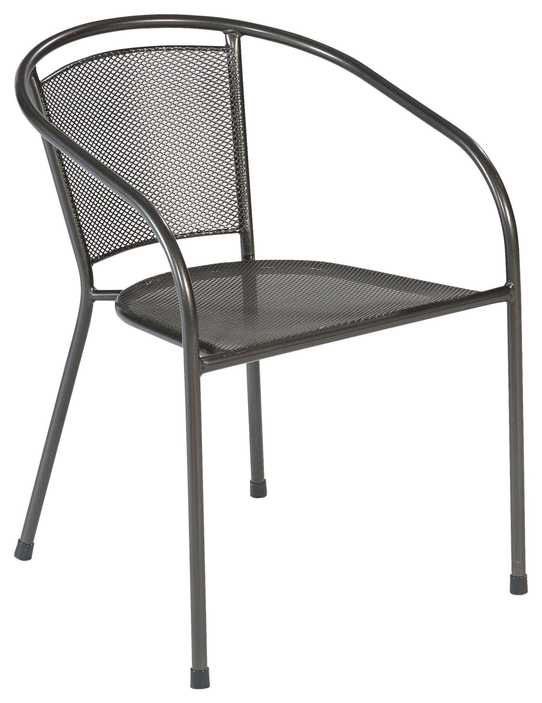 Gartensessel Stapelbar Delos Aluminium - Graphitfarben, MODERN, Metall (54/72/61cm) - Gardenson