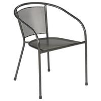 Gartensessel Stapelbar Delos Aluminium - Graphitfarben, MODERN, Metall (54/72/61cm) - Gardenson