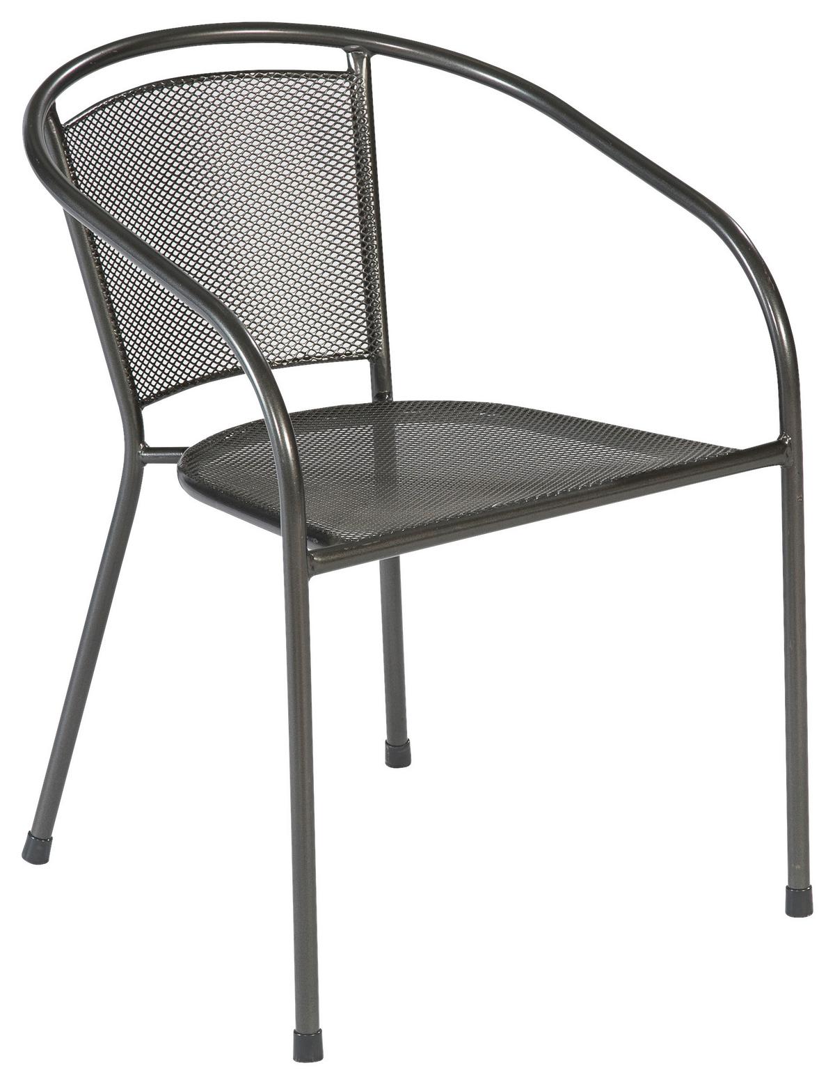 Gartensessel Stapelbar Delos Aluminium - Graphitfarben, MODERN, Metall (54/72/61cm) - Gardenson