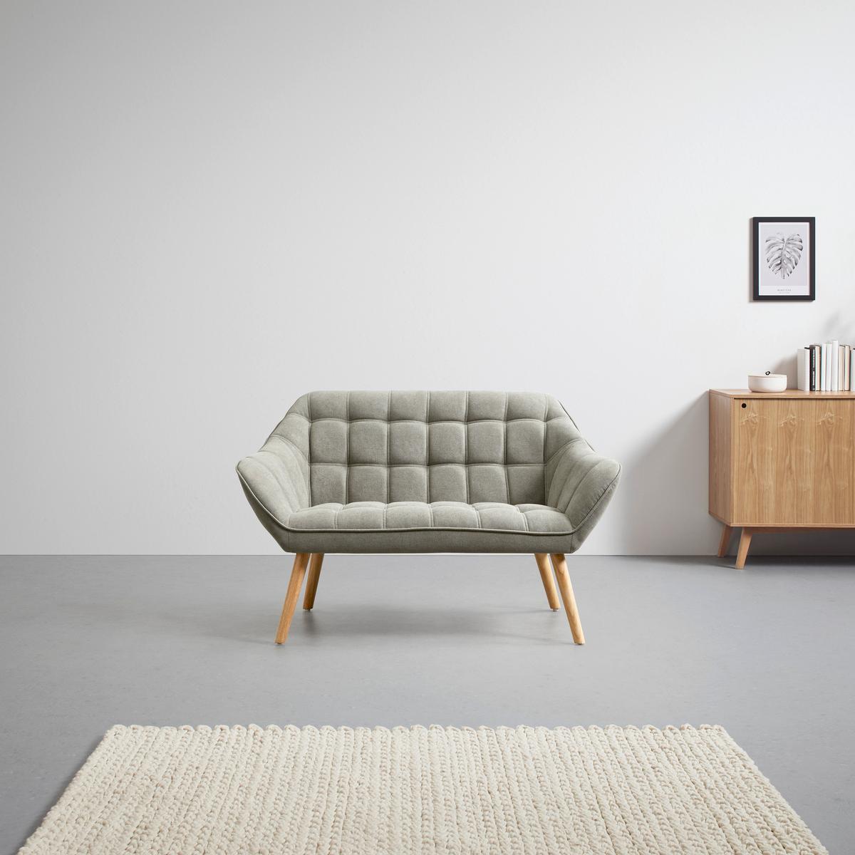 Dvojmiestna pohovka Monique, sivá - sivá, Modern, drevo/textil (127/76/74,5cm) - Modern Living