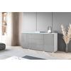 Sideboard Vera 150 Weiß/Grau Hochglanz B: 150 cm - Grau Hochglanz/Weiß, Trend, Holzwerkstoff (150/67,9/39,5cm)