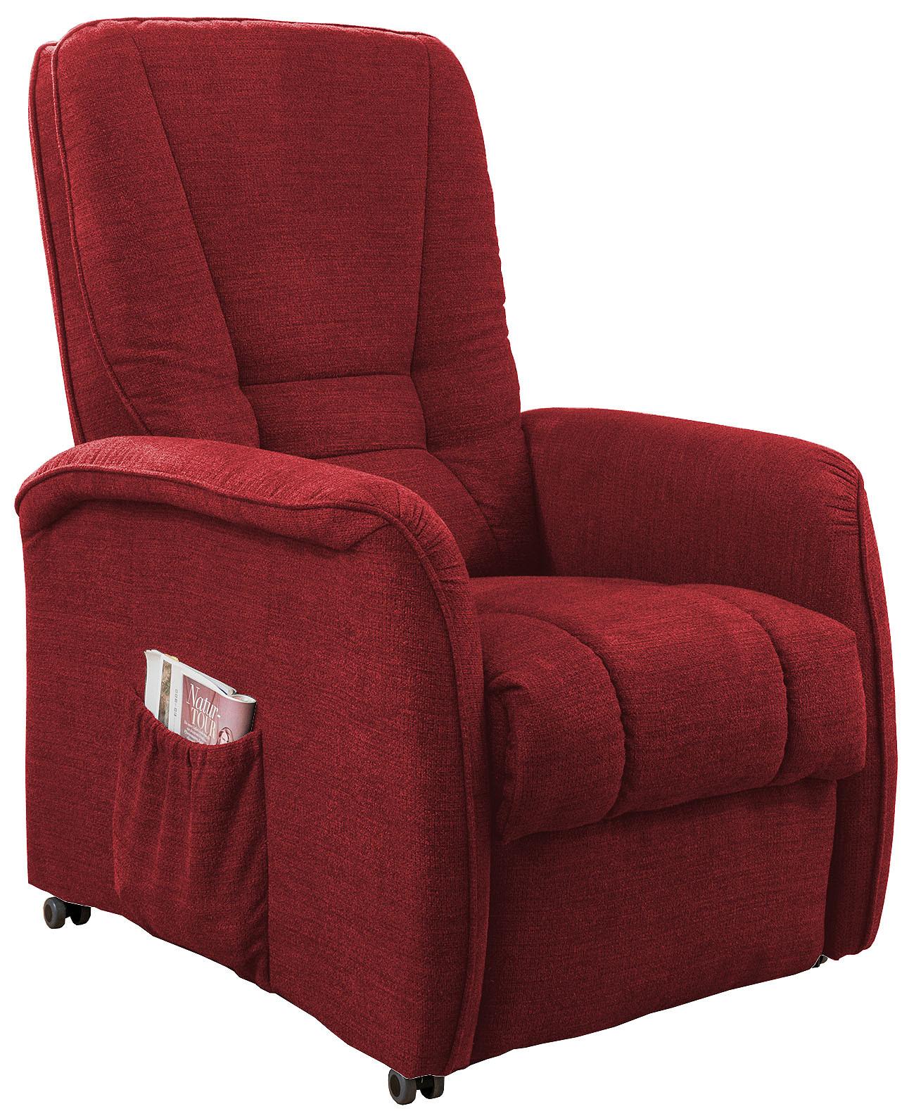 Fernsehsessel Harry Rot B: 77 Cm - Dunkelgrün/Rot, Design, Textil (77/107/88cm) - Livetastic