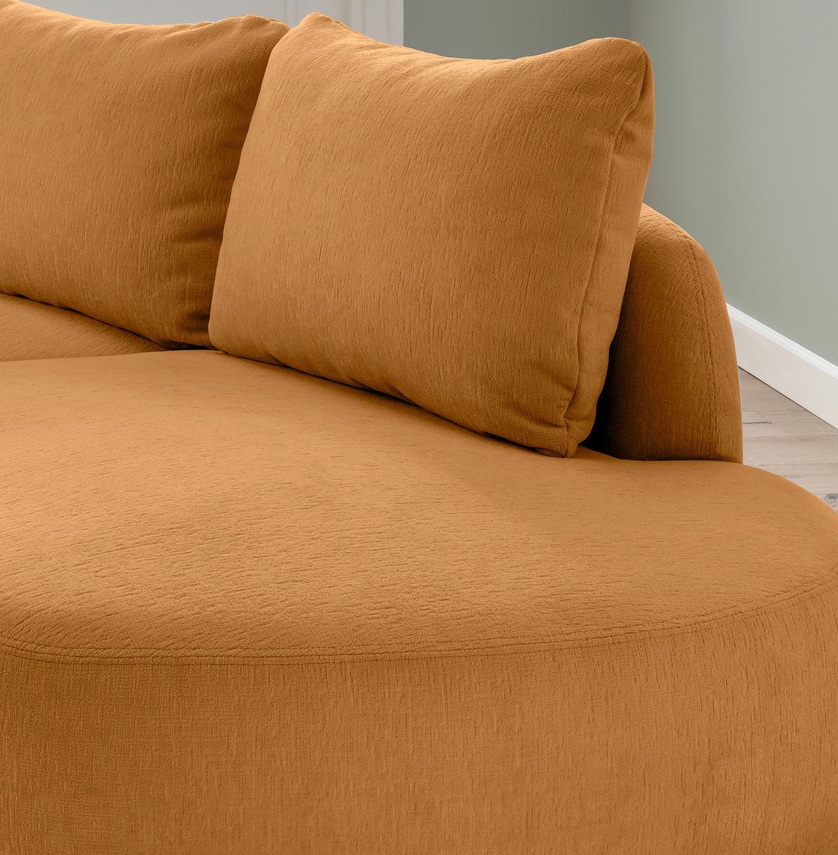 Ecksofa Doppo Goldfarben S: 139x250 cm - Goldfarben/Schwarz, MODERN, Textil (139/250cm) - Livetastic