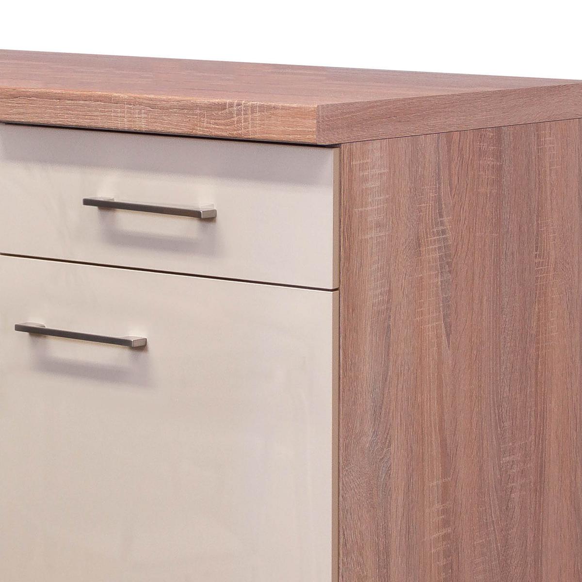 Küchenunterschrank Nepal 80 cm Kaschmir/Eiche Dekor 2-Türig - Kaschmir/Sonoma Eiche, MODERN, Holzwerkstoff (80/86/60cm) - FlexWell