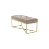 Dhá taburetka TAUPE - zlatá/taupe, Basics, kov/kompozitné drevo (90/40/40cm)