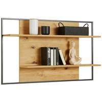 NÁSTĚNNÁ POLICE STOCKHOLM - divoký dub/černá, Moderní, kov/dřevo (129/75/25cm) - Premium Living