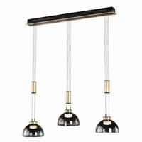 LED-Pendelleuchte Avignon Schwarz Goldfarben T: 20 cm - Goldfarben/Schwarz, KONVENTIONELL, Glas/Metall (20cm) - Fischer & Honsel