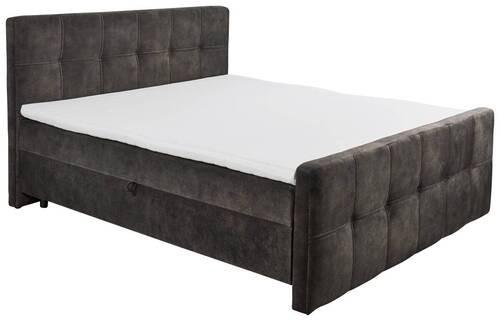 Boxbett Valetta 6 - Dunkelbraun/Schwarz, MODERN, Holzwerkstoff/Textil (160/200cm) - MID.YOU