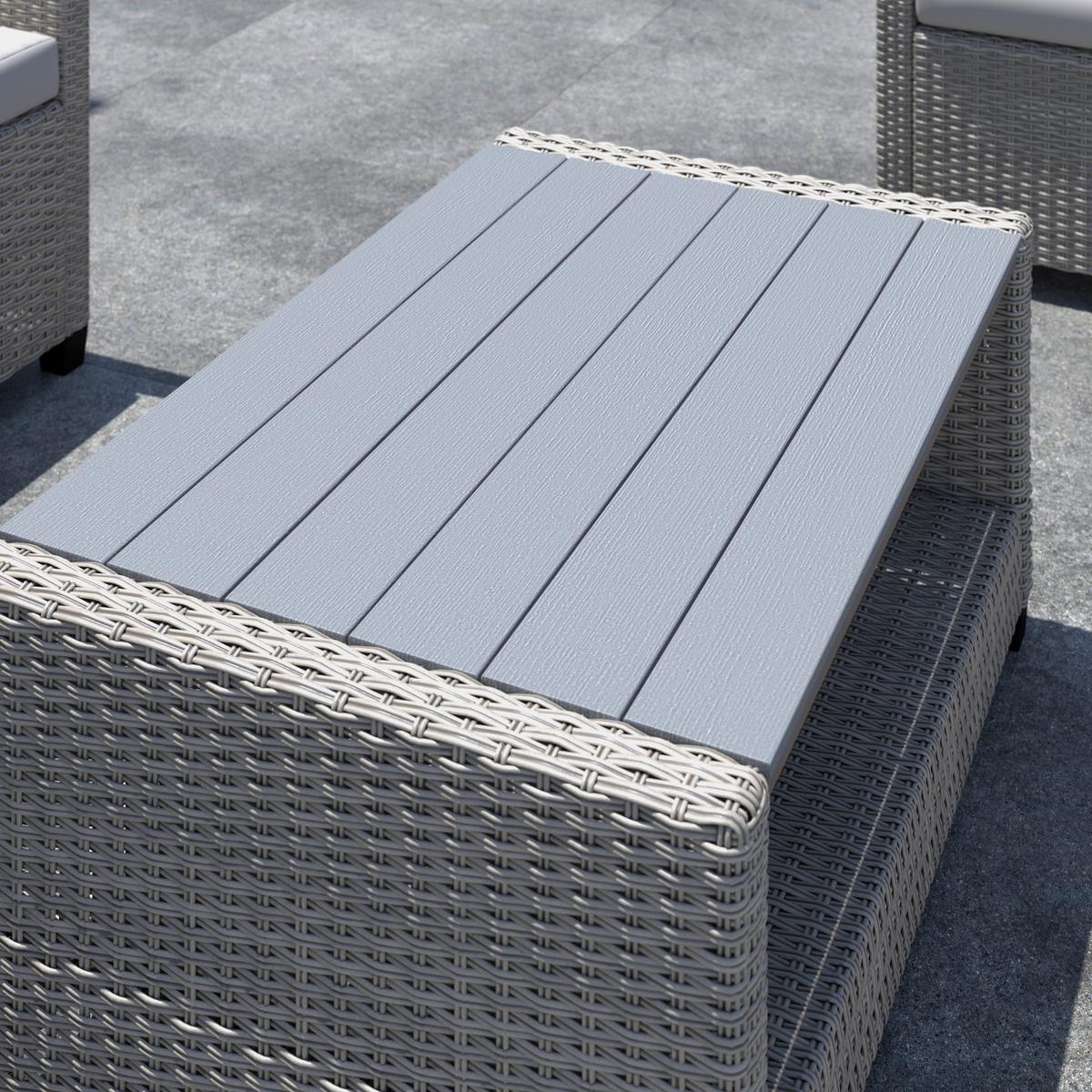 TERASOVÁ SEDACIA SÚPRAVA DANI - sivá/svetlosivá, Modern, kov/kompozitné drevo - Mömax